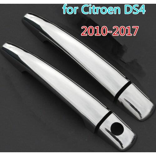For Citroen DS4 2010 - 2017 Chrome Handle Cover Trim Set DS 4 2011 2012 2013 2014 2015 2016 Car Accessories Stickers Car Styling