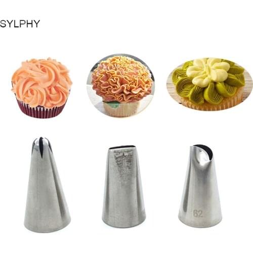 #2M#45#62 3pcs/set cream cake nozzle decorating tips baking tool icing piping pastry nozzle