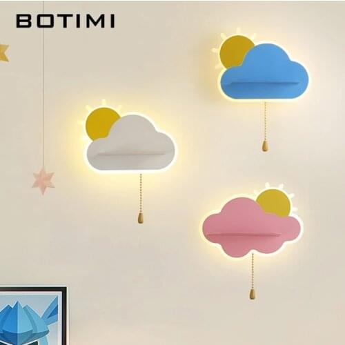 2021 Clound Shaped LED Wall Lamp For Kids Bedroom Wall Sconce Modern Home Deco Blue Pink White Girls boys Cartoon Wall Lamps
