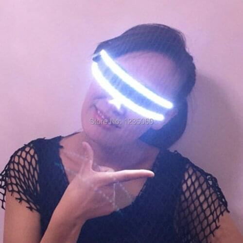 New Arrival LED Glasses White Color Luminous Glasses Stage Props For Wedding Sex Woman Glasses Scream Costume For Parties