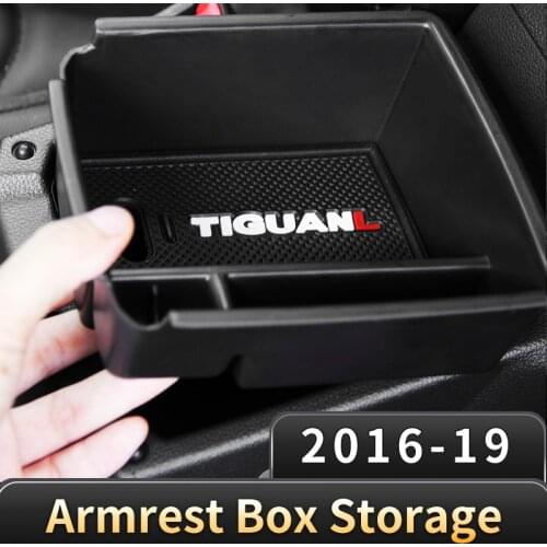 Car Armrest Center Storage Box For Volkswagen VW Tiguan mk2 2016 2017 2018 2019 2020 car accessories