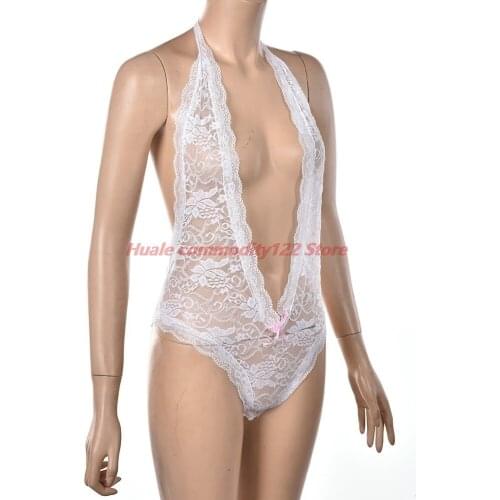 Popular Sexy Lingerie Hot White Black Lace Deep_v Neck Sexy Underwear Erotic Lingerie Sexy Costumes