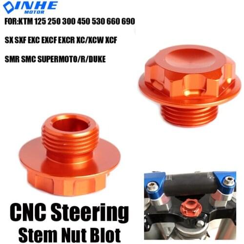 CNC Steering Stem Nut For SX SXF EXC EXCF EXCR XC XCW XCF SMR SMC Dirt Bike Motocross Enduro Off Road Motorcycle Aluminum