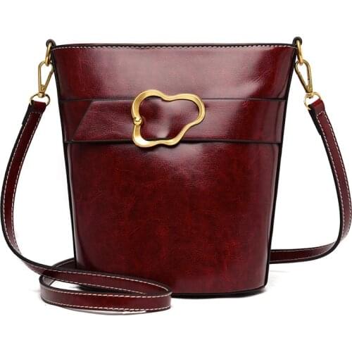 Women Leather Handbags Solid Shoulder Bag Vintage Crossbody Bags for Women Designer Sac Casual Travel Bucket Bags Woman Hand Bag