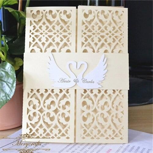 Alibaba wedding card suppliers hot sale wholesale price good quality luxury handmade lace laser cut wedding invitation card