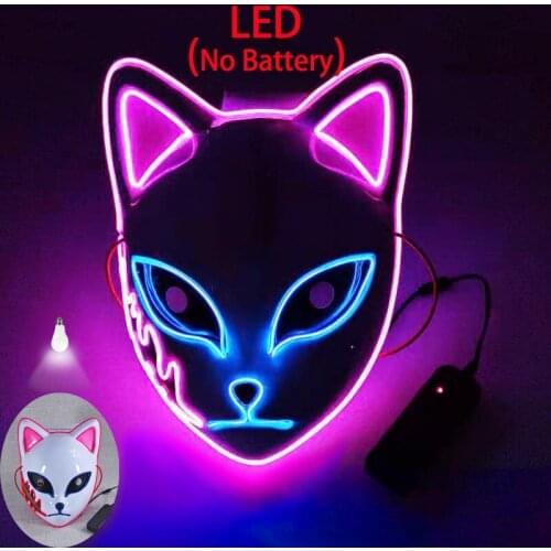 Unique HOT Anime Demon Slayer Cosplay Masks Sabito Kamado Mascarilla LED Halloween Crazy Party Props Men Women Carnival Night