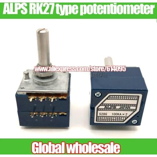High-quality Japan ALPS dual A100K2 25MM RK27 type potentiometer / audio input to adjust the volume potentiometer
