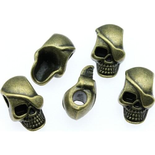 WYSIWYG 4pcs 18x11x9mm Charms Skull European Big Hole Beads 2 Colors For Jewelry Making Accessories