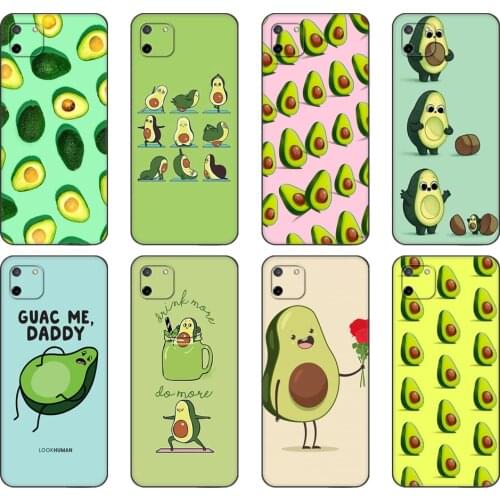 Black tpu Case For OPPO Realme C11 C20 C21 Case Back Cover Bumper Green avocado
