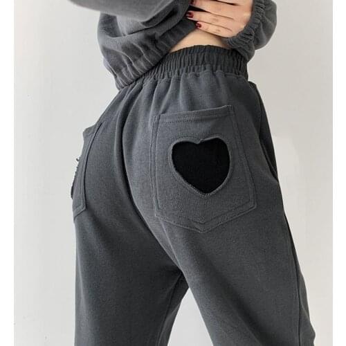 QWEEK Jogging Women Sports Pants Baggy Joggers Fashion Sweatpants Women 2021 Spring Tracksuit Pants Trousers Female Korean