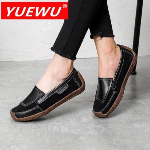 YUEWU Women’s Soft Sole Non Slip Snail Shoes Round Head Solid Color Light And Fashionable Loafers Multicolor Options