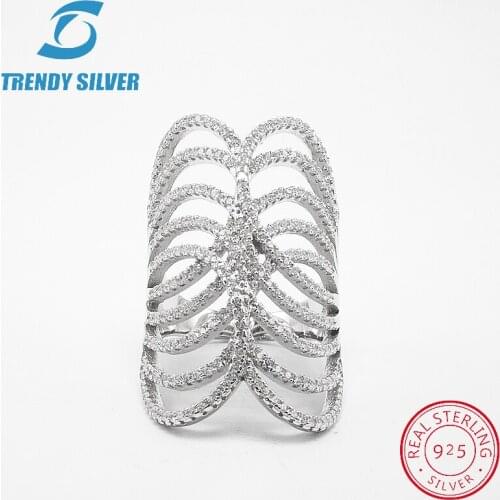 Vintage rings silver real 925 sterling jewelry for women rose gold with stone zircon solid elegant