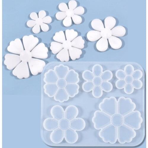 1pc DIY Resin Epoxy Mold Five Flowers Hanging Pendant Jewelry Silicone Mold Home Decoration DIY Jewelry Making Supplies