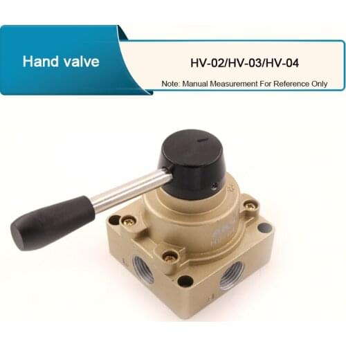 1PCS HV-02 HV-03 HV-04 4 Port 3 Position 1/4" 3/8" 1/2" BSPT Hand Operated Pneumatic Valve Rotary Manual Control
