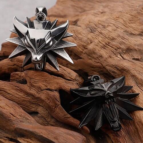 2 Colours Stainless Steel Cross Huge Wolf Pendant Fashion Charms Pendant KL016 JP