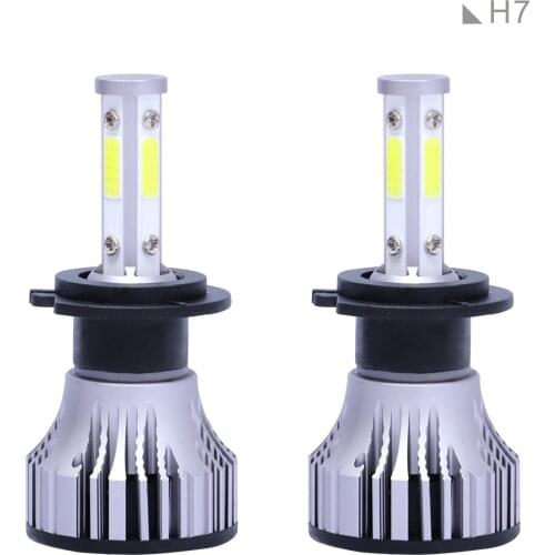 2pcs/Pair 52W 4-Side H4 H7 LED Car Headlight 16000LM 6500K Lamp H1 H3 9005 HB3 9006 9007 HB4 H8 H9 H11 Fog Lights Bulbs