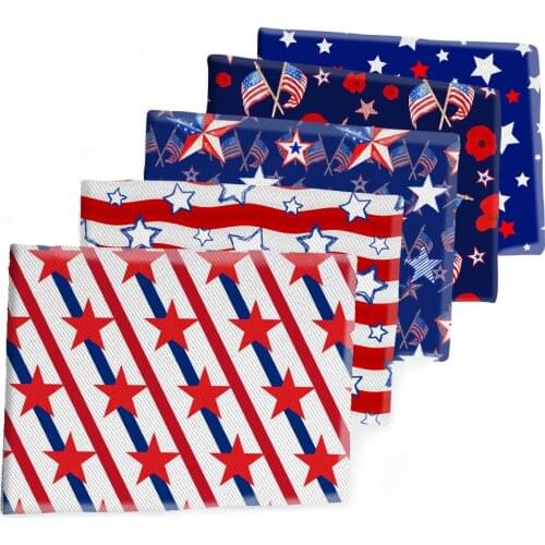 50*145CM Independent Day Star Fabric Printed Polyester Cotton Twill Fabric Patchwor Printed