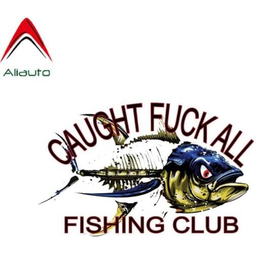 Aliauto Creative Car Sticker Funny Caught All Fishing Club Decal Accessories PVC for Nissan Suzuki Peugeot Skoda Volvo,15cm*9cm
