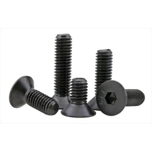 Free shipping 5PCS DIN7991 M10 M8 series 10.9 Degree M10 M8*10-100mm Carbon Steel Flat Countersunk Head Hex Socket Screw