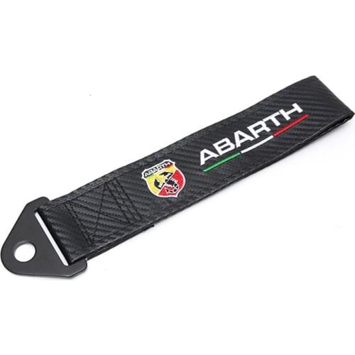Carbon fiber cloth Trailer Tow Rope Belt for ABARTH emblem Car Front bumper RACING decoration for Fit KIA accessories