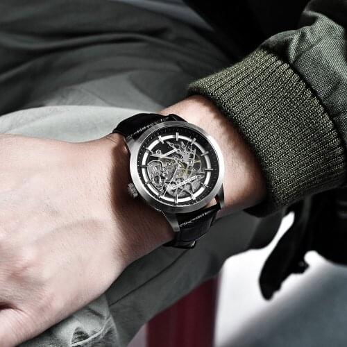 PAGANI DESIGN Brand Hot Sale 2020 Skeleton Hollow Leather Mens Wrist Watches Luxury Mechanical Male Clock New Relogio Masculino