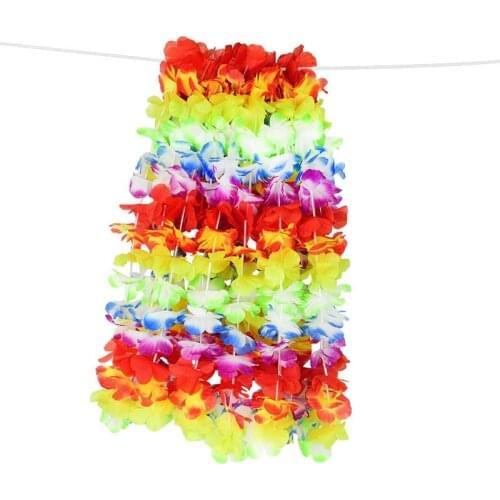 10pcs Colorful Hawaiian Flower Garland Luau Party Supplies Artificial Floral Wreath For Tropical Hawaii Summer Beach Party Decor