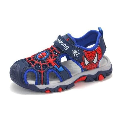 Disney Summer Cartoon kids sandal toddler boys spiderman sandals orthopedic sport pu leather baby boys beach sandals