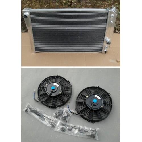 For 1984-1990 Chevy Corvette 5.7 L83/S10 V8 Conversions 1985 1986 1987 1988 1989 3 ROW Aluminum Radiator & Fans