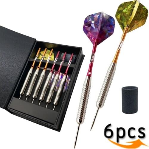 6 Pcs/Sets of Professional Darts 25g Steel Tip Darts Aluminium Shafts Nice Dart Flights Indoor Sports