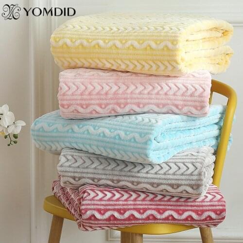 Flannel Striped for Beds Soft Cozy Blankets Stripe Single Flannel Bedspreads Nap Blankets for Bed Available In All Seasons