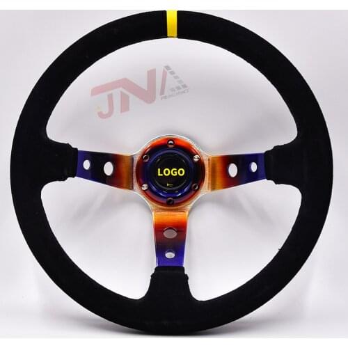 Classical JDM Suede Leather tuning steering wheel refitting Racing Car Steering Wheel