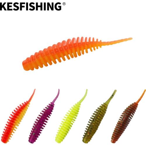 KESFISHING Soft Lure Worm Soft Bait Tanta 38mm 90mm 12pcs 8pcs Fishing Lures Pesca Carp Fishing Soft Lure Salt Bass Lure
