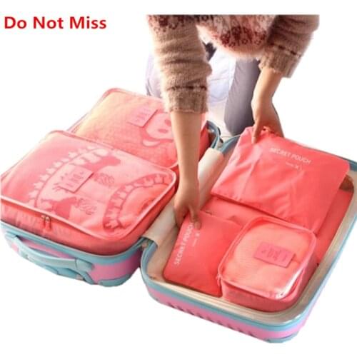 Do Not Miss New 6PCS/Set High Quality Oxford Cloth Travel Mesh Bag In Bag Luggage Organizer Packing Cube Organiser for Clothing