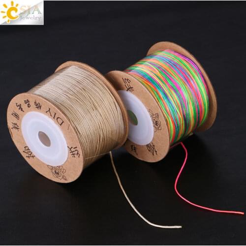 CSJA 90M 17 Color Nylon Cord for Jewellery Bracelet Necklace Braided String DIY Making Thread Women Men Finding Accessories F363