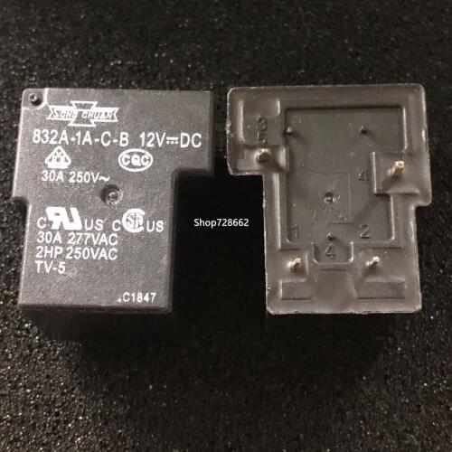 832A-1A-C-B 12VDC New Relay 4 PIN A set of normally open