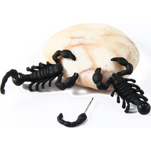 New Unisex new fashion 3D animal punk scorpion Earrings luxury jewelry accessories black cute Earrings