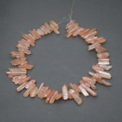 Orange Healing Crystal Quartz Bead, Top Drilled Matt Point Pendant, Rock Fashion Women Fine Jewelry Necklace Stone-Kindgems