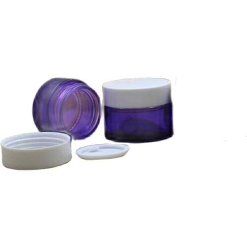 Plastic White Lid Cosmetic Cream Jars Empty Purple Glass Packaging Container Travel Refillable Bottle 20G 30G 50G 20pieces/Lot