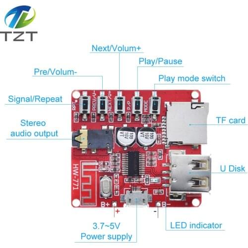 MP3 Bluetooth Decoder Board Lossless Car Speaker Audio Amplifier Board Modified Bluetooth 4.1 Circuit Stereo Receiver Module 5V