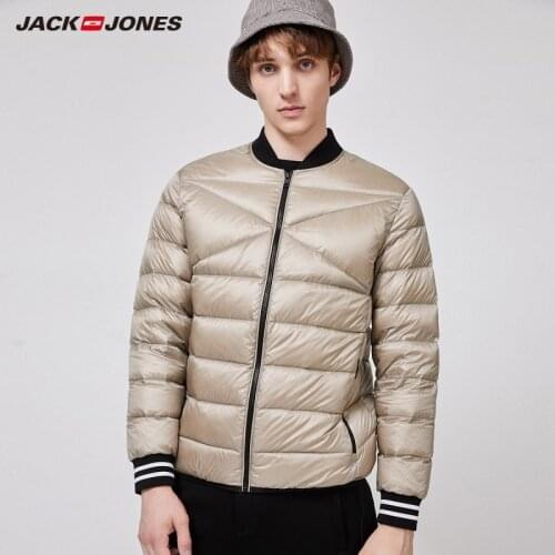 JackJones Mens Regular fit Duck Down Warm Comfortable Baseball Collar Down Jacket| 219412506