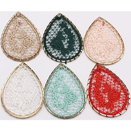 4pcs Bohemia Gold Weave Flower Earring Charms Pendant Findings Handmade Hollow Fashion Dangle Earrings Ear Drop Jewelry Make