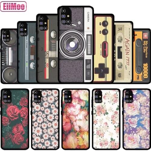 EiiMoo Silicone Phone Case For Samsung Galaxy M51 Fashion 3D Cute Cartoon Cat Pattern For Samsung M51 SM-M515F TPU Black Cover