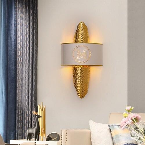 Modern Luxury LED Wall Lamp E14 For Living Room Bedroom Nordic Style Cloth Art Stainless Steel Plating Indoor Corridor Luminaire