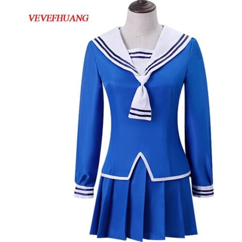 VEVEFHUANG Anime Fruits Basket Cosplay Costume Tohru Honda Cosplay Uniform JK Girl School Uniform Women Sailor Costume Top Skirt