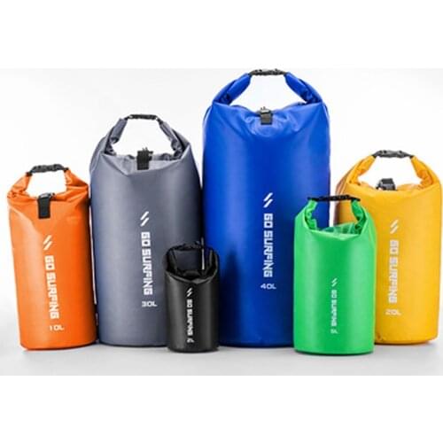 High Quality PVC 10L 20L 30L 40L Outdoor Diving Compression Storage Waterproof Bag Dry Bag For Man Women Swimming Rafting Kayak