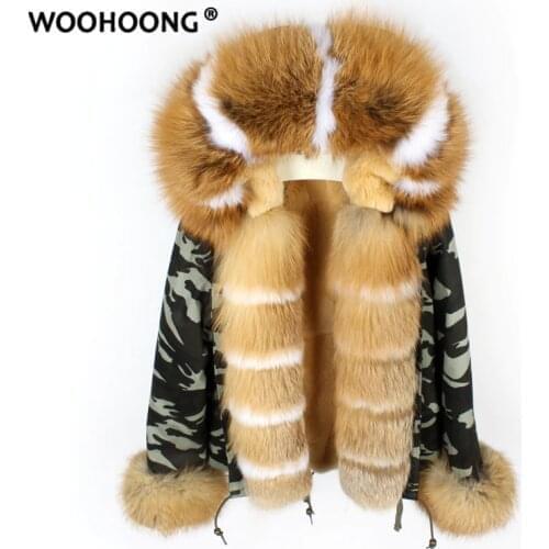 WOOHOONG Red Fur Coats