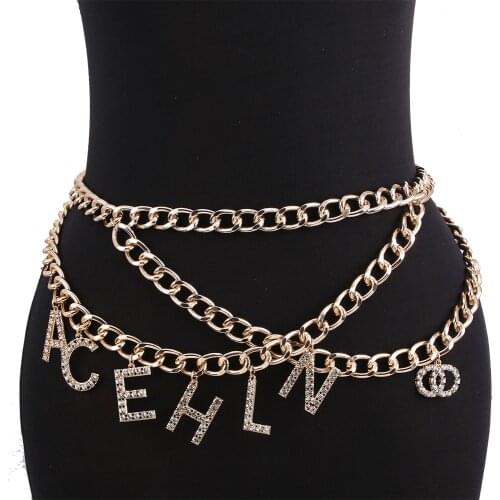 Pearl Letter Bohemian Belts Waist Chain Body Chain For Women Letter Pendant Belly Chain Waist Chain Sexy Fashion Jewelry Gifts