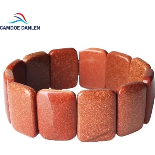 CAMDOE DANLEN Vintage Jewelry Natural Stone Gold sand Chakra Bracelet For Men Women Square Yoga Charms Bracelets & Bangles Pulse