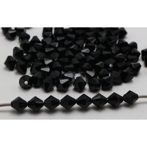 200 Black Faceted Acrylic Bicone Beads 8mm Spacer Bead