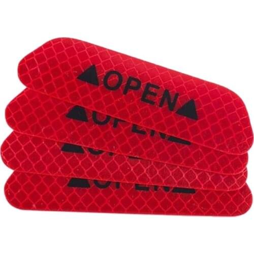 4 Pcs Car Door Open Reflective Stickers Outer Anti-collision Marker Trim Sticke E7CA